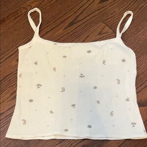 Women's White Patterned Top